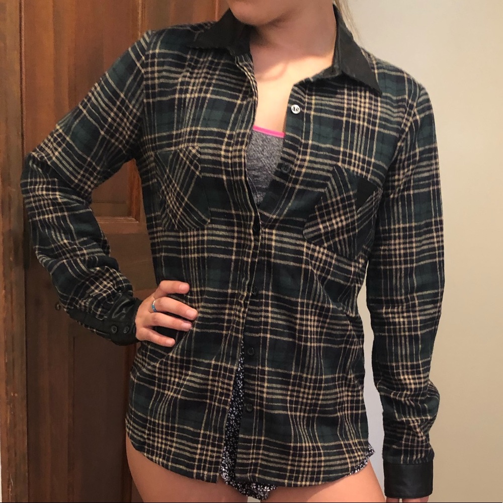 Leather Detail Flannel